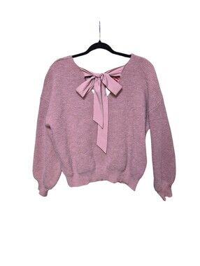 Bow-Back Knit Sweater - Pink